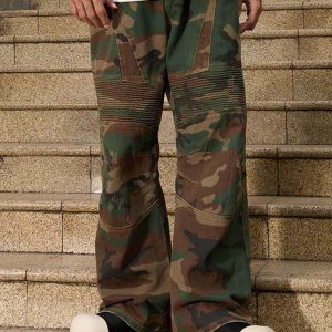 Concert Outfit Camouflage Structured Pleated Pants