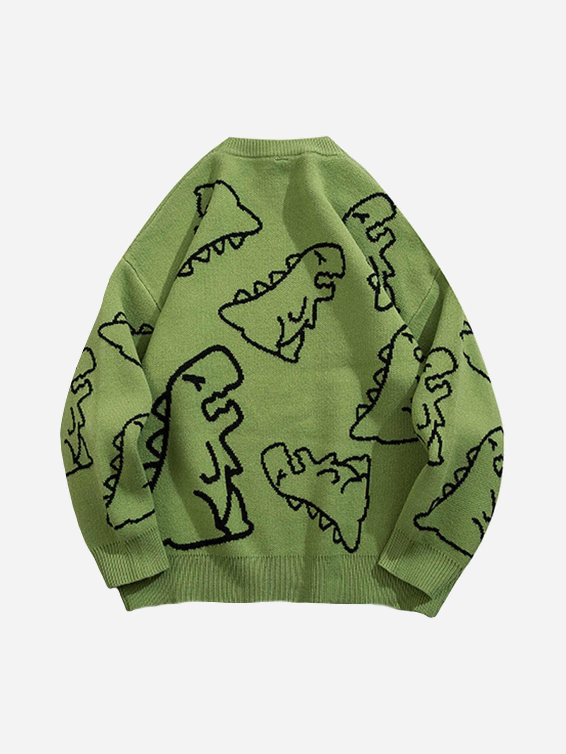 Concert Outfit Cartoon Dinosaur Printed Sweater Concert Outfit Cartoon Dinosaur Printed Sweater