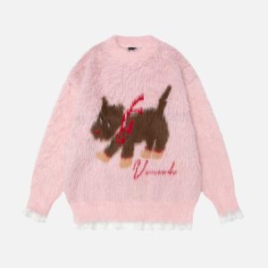 Concert Outfit Cartoon Dog Fun Sweater