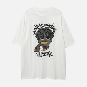 Concert Outfit Cartoon Foam Loose T-Shirt
