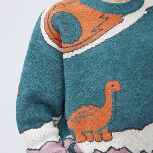 Concert Outfit Cartoon Little Dinosaur Knit Sweater