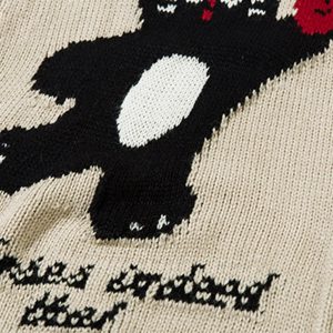 Concert Outfit Cartoon Pets Knitted Cardigan
