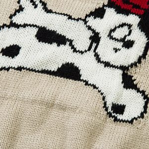 Concert Outfit Cartoon Pets Knitted Cardigan