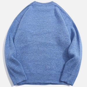 Concert Outfit Cartoon Shark Pattern Knitted Sweater