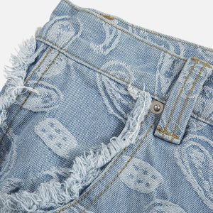 Concert Outfit Cashew Flower Cut Jeans