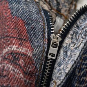 Concert Outfit Cashew Flower Digital Printed Imitation Jeans