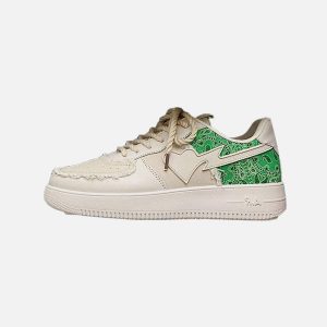 Concert Outfit Cashew Flower Patchwork Canvas Shoes