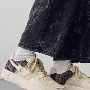 Concert Outfit Cashew Flower Patchwork Canvas Shoes