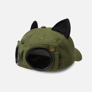 Concert Outfit Cat Ears Aviator Glasses Baseball Hat