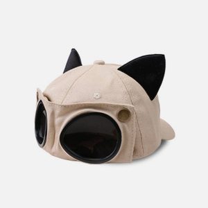 Concert Outfit Cat Ears Aviator Glasses Baseball Hat