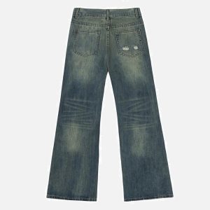 Concert Outfit Cat Graffiti Print Jeans