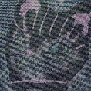 Concert Outfit Cat Graffiti Print Jeans