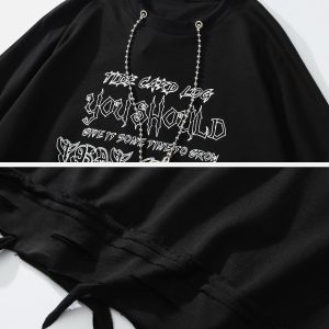 Concert Outfit Chain Decoration Distressed Tee