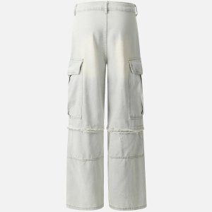 Concert Outfit Chain Design Big Pockets Cargo Jeans