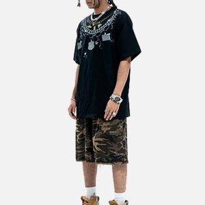 Concert Outfit Chain Print Crew Neck T-Shirt