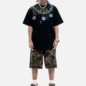 Concert Outfit Chain Print Crew Neck T-Shirt