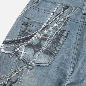 Concert Outfit Chains Print Jeans