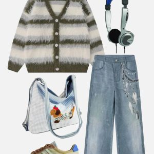 Concert Outfit Chains Print Jeans