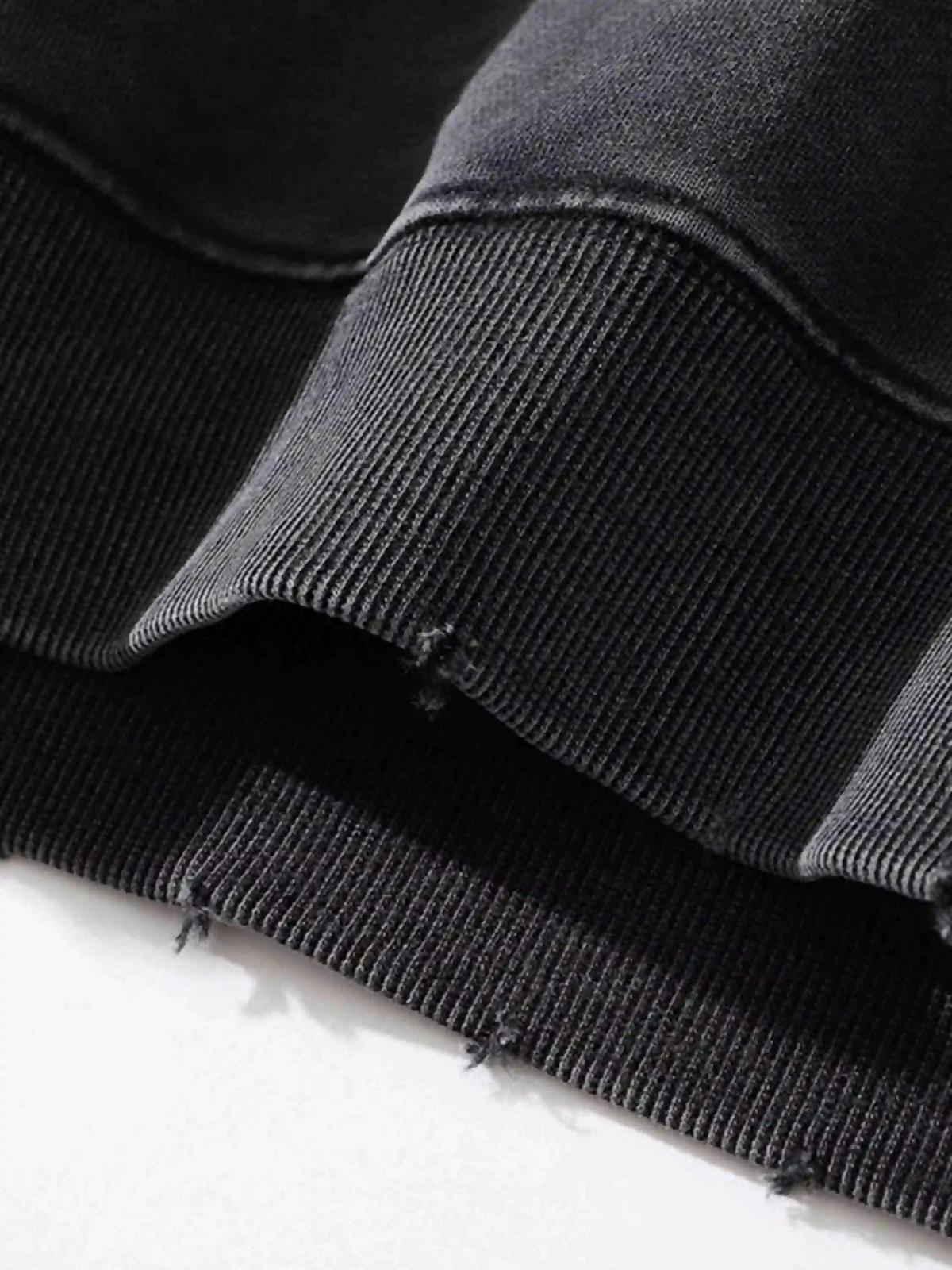 Concert Outfit Character Portrait Old Hip-Hop Loose Worn Hoodie Concert Outfit Character Portrait Old Hip-Hop Loose Worn Hoodie