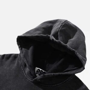 Concert Outfit Character Portrait Old Hip-Hop Loose Worn Hoodie