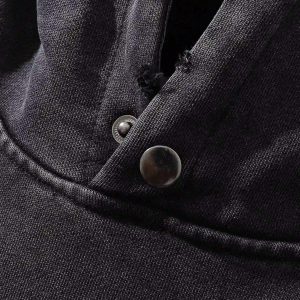 Concert Outfit Character Portrait Old Hip-Hop Loose Worn Hoodie