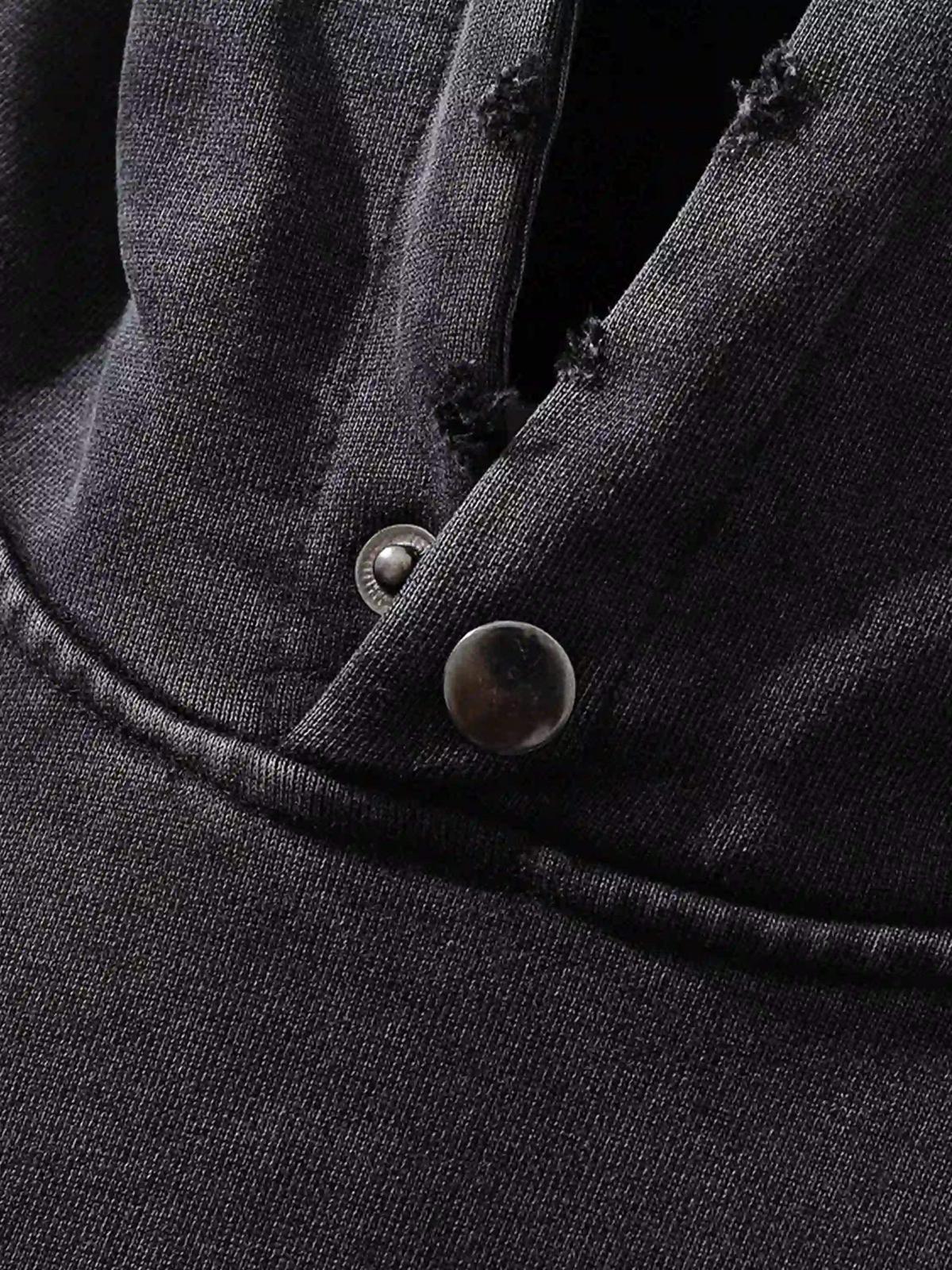 Concert Outfit Character Portrait Old Hip-Hop Loose Worn Hoodie Concert Outfit Character Portrait Old Hip-Hop Loose Worn Hoodie