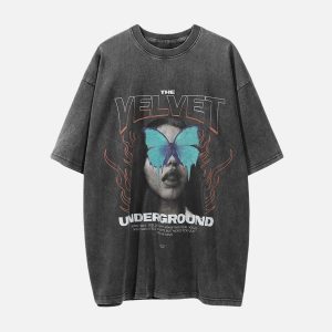 Concert Outfit Character Printed Washed & Aged T-Shirt