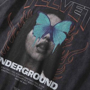 Concert Outfit Character Printed Washed & Aged T-Shirt