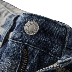 Concert Outfit Checkerboard Jacquard Wide Leg Jeans