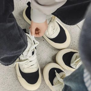 Concert Outfit Chunky Round-Toe Color-Block Rap Sneakers