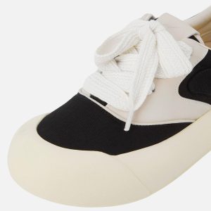 Concert Outfit Chunky Round-Toe Color-Block Rap Sneakers