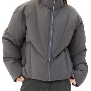Concert Outfit Classic Stand Collar Puffer Jacket