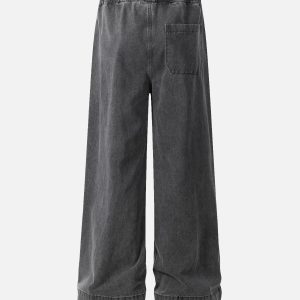 Concert Outfit Classic Washed Drawstring Baggy Jeans