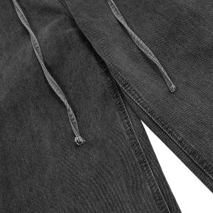 Concert Outfit Classic Washed Drawstring Baggy Jeans