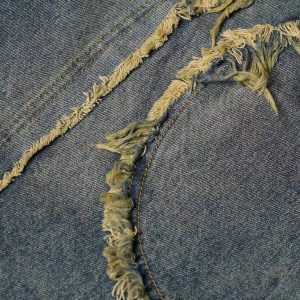 Concert Outfit Clean Fit Whisker Patchwork Cropped Denim Jorts