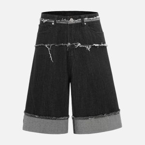 Concert Outfit Cleanfit Raw Edge Denim Short