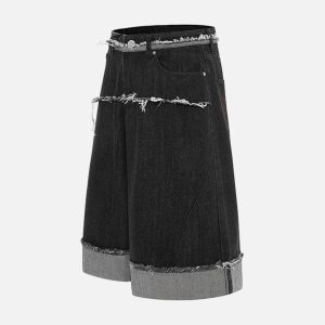 Concert Outfit Cleanfit Raw Edge Denim Short