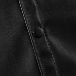 Concert Outfit Cleanfit Short-Sleeve PU Leather Shirt