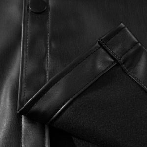 Concert Outfit Cleanfit Short-Sleeve PU Leather Shirt