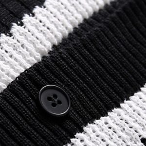 Concert Outfit Cleanfit Striped Knit Cardigan Shirt