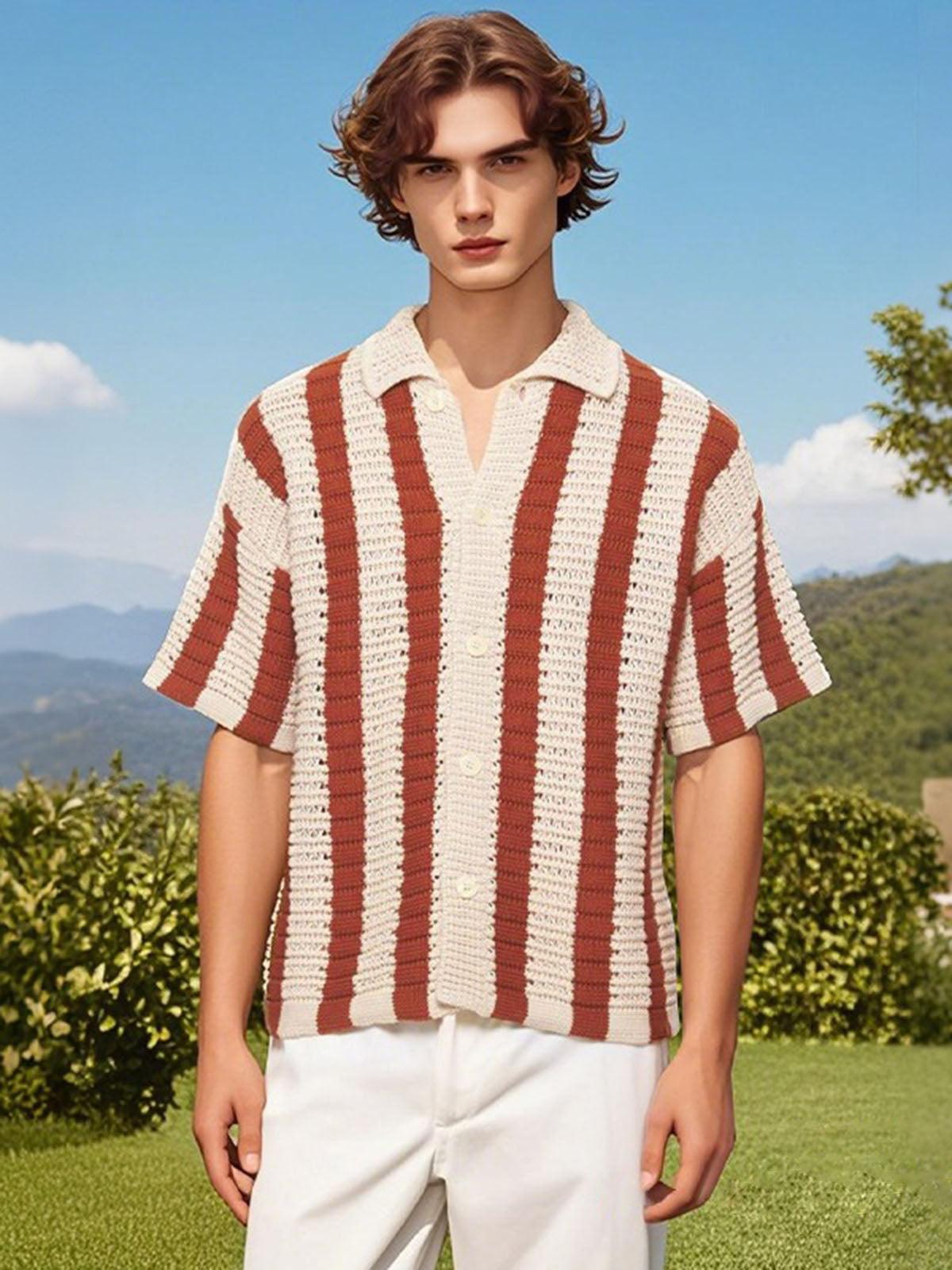 Concert Outfit Cleanfit Striped Knit Cardigan Shirt Concert Outfit Cleanfit Striped Knit Cardigan Shirt