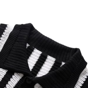 Concert Outfit Cleanfit Striped Knit Cardigan Shirt
