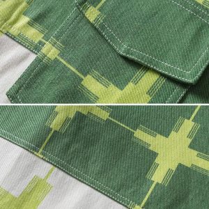 Concert Outfit Color Block Patchwork Denim Jacket