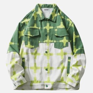 Concert Outfit Color Block Patchwork Denim Jacket