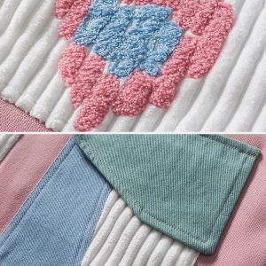 Concert Outfit Color Block Patchwork Heart Jacket