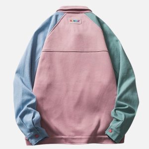 Concert Outfit Color Block Patchwork Heart Jacket