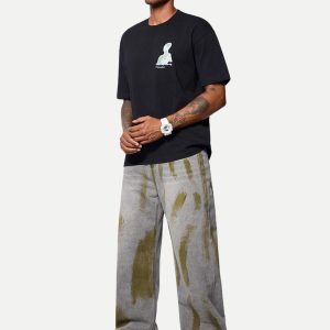 Concert Outfit Color Blocking Loose Jeans