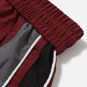 Concert Outfit Color Blocking Patchwork Shorts