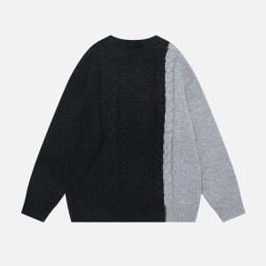 Concert Outfit Color Blocking Patchwork Sweater