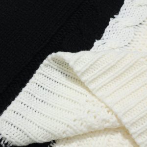 Concert Outfit Color Blocking Patchwork Sweater